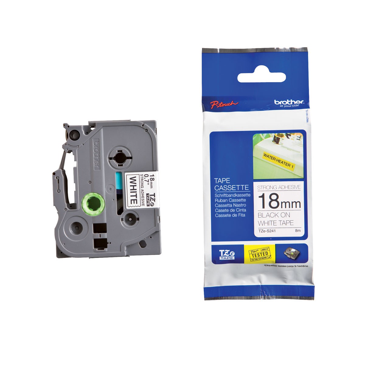 Brother® tape TZe241 18mm x 8M zwart/wit Eska office